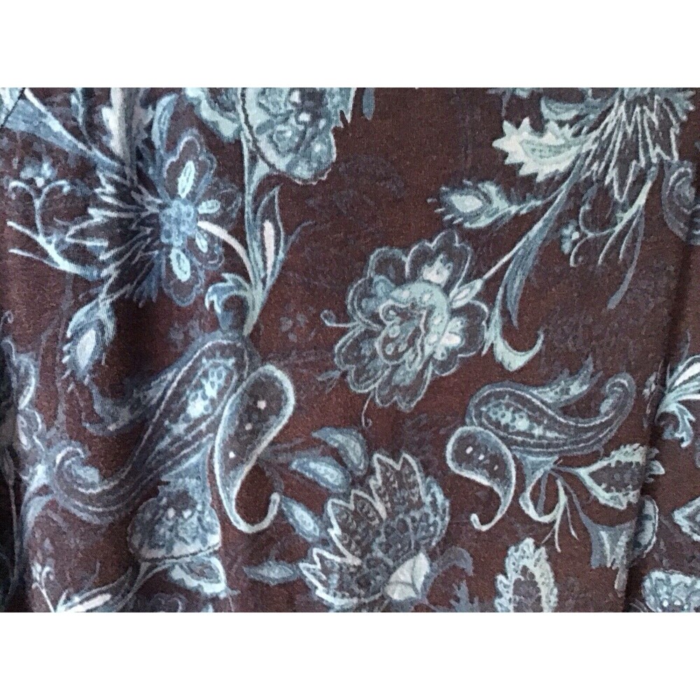 Jones New York Blue Floral Top XL Braided Neckline 3/4 Sleeve Casual Vintage - Picture 3 of 8